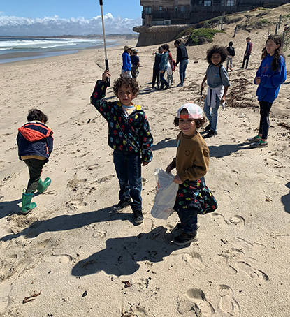 children at the beach